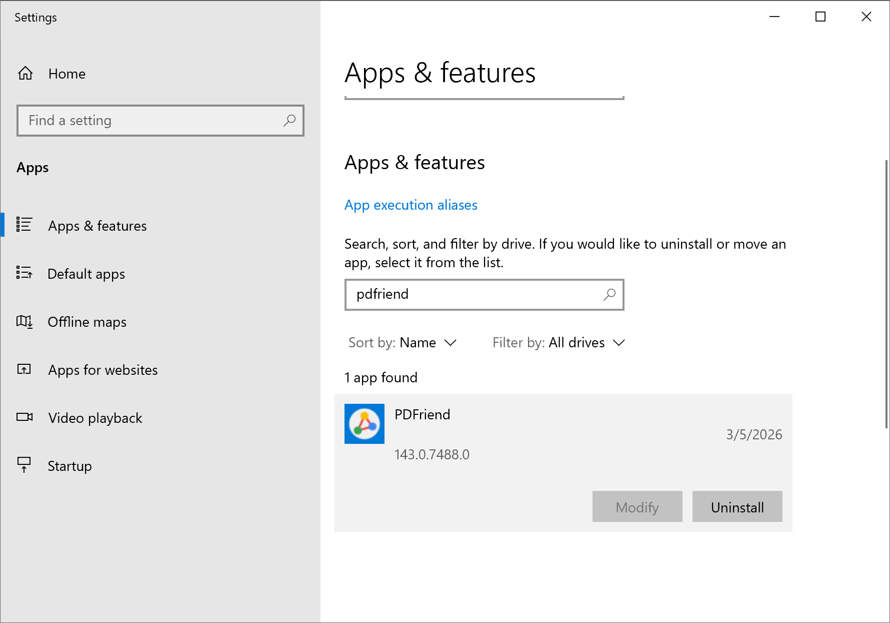 Select DoxWave and click Uninstall